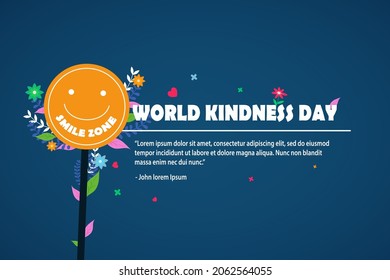 World Kindness Day. Holiday concept. Template for background, banner, card, poster with text inscription.