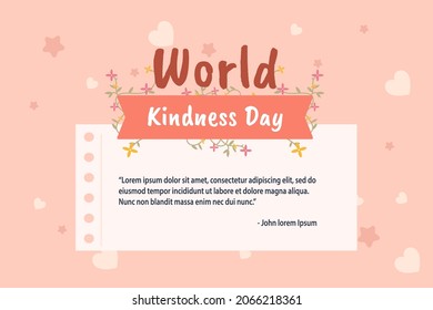 World Kindness Day. Holiday concept. Template for background, banner, card, poster with text inscription.