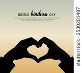 World Kindness Day. with an illustration of hands forming a love symbol