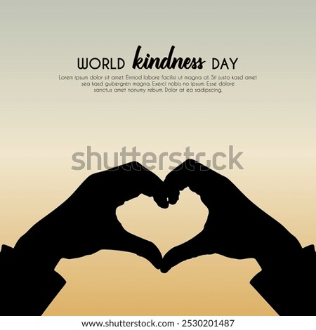 World Kindness Day. with an illustration of hands forming a love symbol