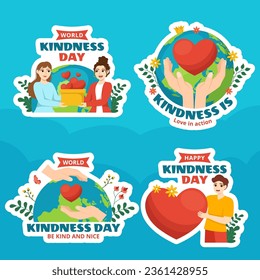 World Kindness Day Label Flat Cartoon Hand Drawn Templates Background Illustration