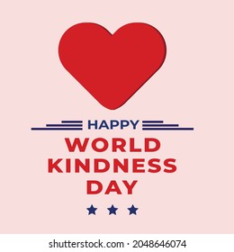 World kindness day with love illustration and pink background