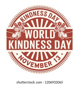 World Kindness Day, November 13, rubber stamp, vector Illustration