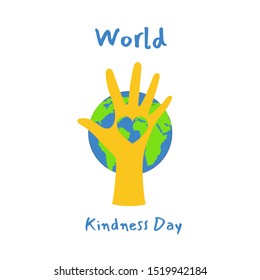 World Kindness Day November 13, vector illustration. Caring, respecting, equal people all over the world