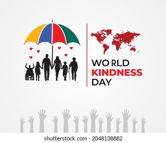 World Kindness Day. November 13. World Kindness Day Family concept. Template for background, banner, card, poster. Vector illustration.