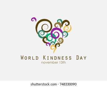 World Kindness Day November Thirteen Poster Heart Illustration