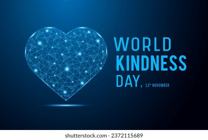 World kindness day is observed every year in november 13. Vector illustration on the theme of world kindness day. Template for banner, greeting card, poster with background.