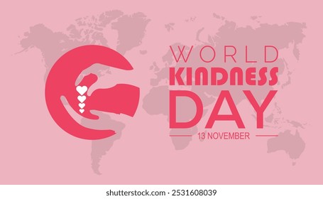 World Kindness Day is observed every year on November. Holidays Awareness concept. background, placard, banner template Vector illustration design.