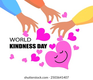 World kindness day. Random acts of kindness day emblem. Caring, responsibility, altruism of people. November 13. Ecology theme. Vector illustration. 