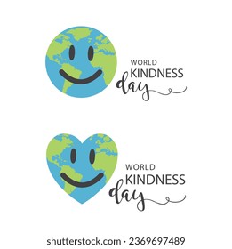 Día mundial de la amabilidad, cara sonriente y corazón - plantilla de diseño.