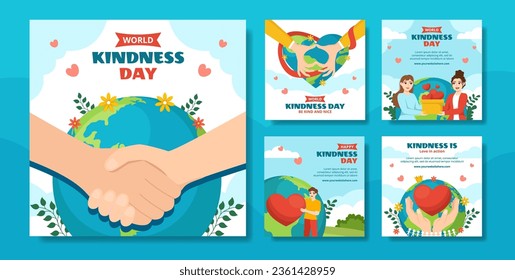 World Kindness Day Social Media Post Flat Cartoon Hand Drawn Templates Background Illustration