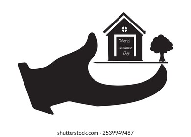 Welt Freundlichkeit Tag mit Text zu Hause in Symbol Typografie, Silhouette Vektorgrafik