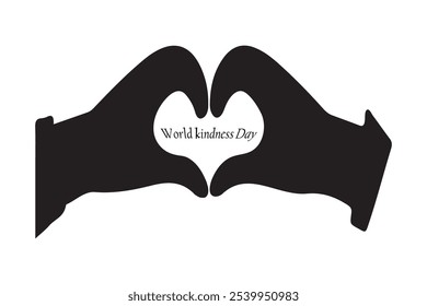 World kindness Day with text icon typography,silhouette vector art illustration