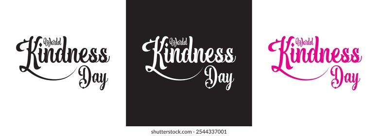 World kindness day text lettering. Hand drawn vector art.  isolated on white and black background. vector illustration. EPS 10
