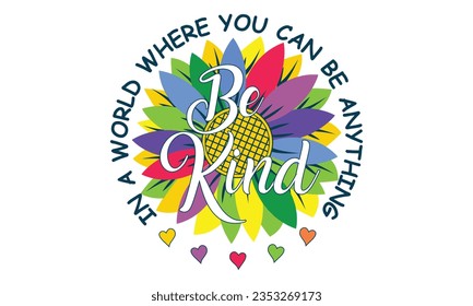 World kindness day t-shirt, kindness t-shirt, Spread kindness t-shirt design vector illustration. Lettering quote about kindness in bohemian style for prints, cards, posters, apparel etc.