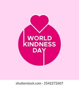 World Kindness Day Typographic lettering Text with Heart icon circular logo concept vector isolated  