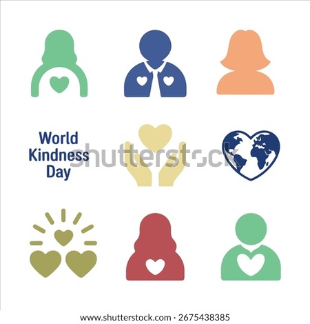 world kindness day vactor art icon pack colorful set icon banner and white backgrount 