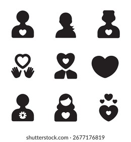 world kindness day vector art icon pack silhouette icon set bandle banner