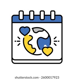 World Kindness Day vector filled outline icon. EPS 10 file