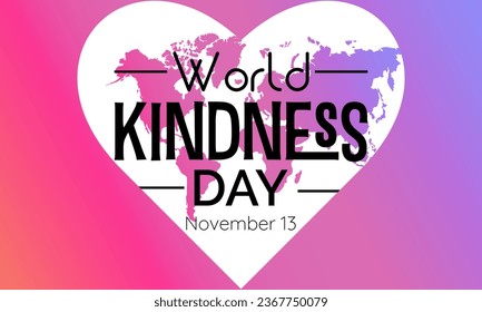 World Kindness Day Vector Illustration with Hearts and Helping Hands observed on November 13. Vector template for background, banner, card, poster design.