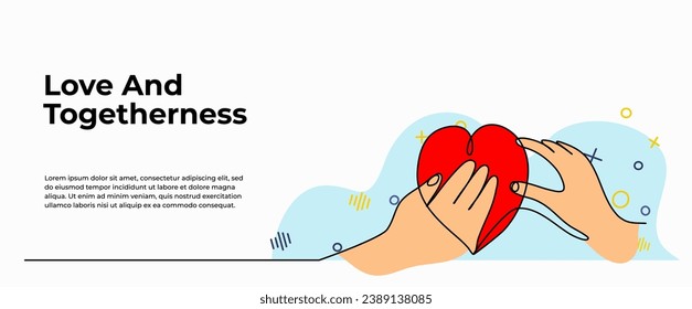 World Kindness Day vector illustration about love and togetherness. Modern flat in continuous line style.