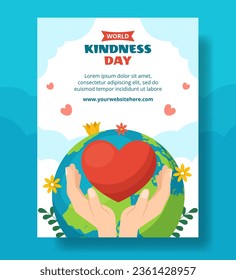 World Kindness Day Vertical Poster Flat Cartoon Hand Drawn Templates Background Illustration