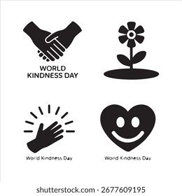 Arte vectorial de la amabilidad del mundo Ico Pack Silhouette Icon Set bandle Anuncio negro y blanco backgrount