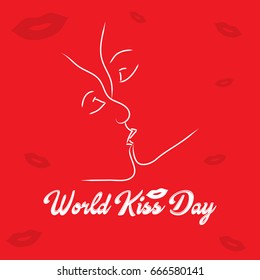 World Kiss Day or International Kissing Day on 6th july vector illustration design. 