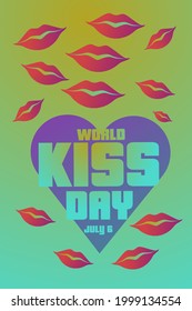 World kiss day july 6 vector illustration, suitable for web banner or printing campaign