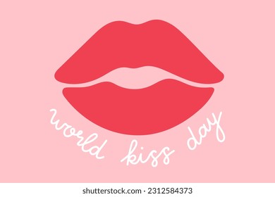 Fondo vectorial del Día Mundial del Beso. Plantilla de diseño del día internacional de besos. Ilustración de material vectorial.