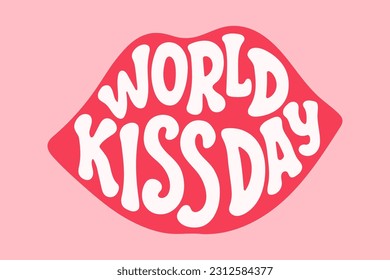World kiss day vector background. International kissing day design template. Vector stock illustration.