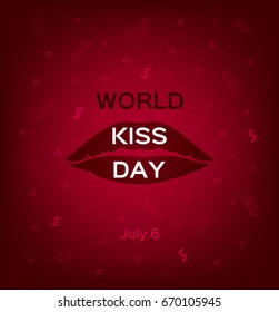 World Kiss Day. Vector card. Background.