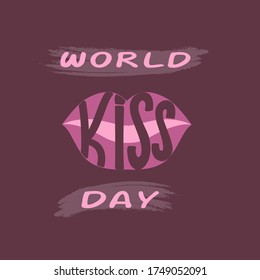 World kiss day vector illustration for banners, cards, social media celebrations, EPS10