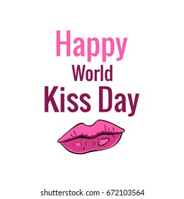 World Kissing Day poster. Modern illustration of a comic style.