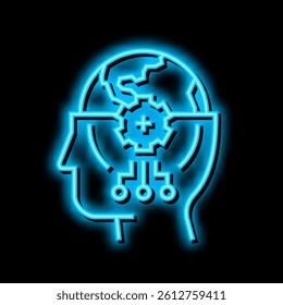world knowledge neon light sign vector. world knowledge illustration