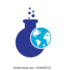 Ilustración del logotipo de World lab. Diseño del icono del logotipo de Globe lab.