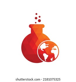 World lab logo template illustration. Globe lab logo icon design.