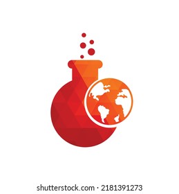 World lab logo template illustration. Globe lab logo icon design.