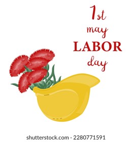 World Labor Day. 1st of May. Vector illustration isolated on white background.