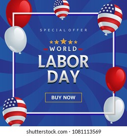 World Labor Day with Buy Botton.