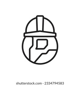 World Labor Day Outline Icon Vector Illustration