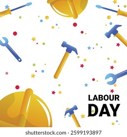World labor day, vector cartoon background