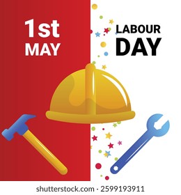 World labor day, vector cartoon banner