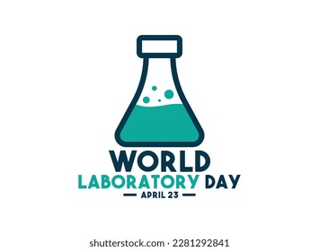 World Laboratory Day. April 23. Test tube. Laboratory tube. Line. Outline. Doodle. White background. Poster, banner, card, background. Eps 10.