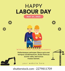 World Labour day 1 May social media post template vector illustration .