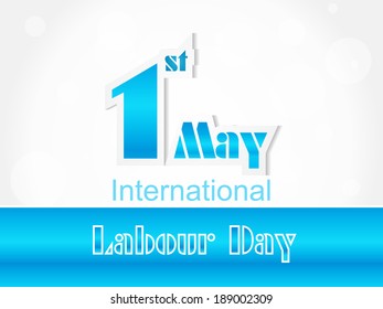 World Labour Day concept with stylish text on shiny background.