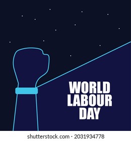 Día Mundial del Trabajo con el diseño de los vectores de manos. excelente para saludar a Afiche, pancarta