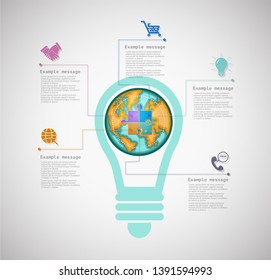 World lamp, business concept and money planning of the world, illustration