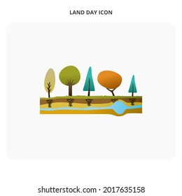 color de contorno de icono de world land day