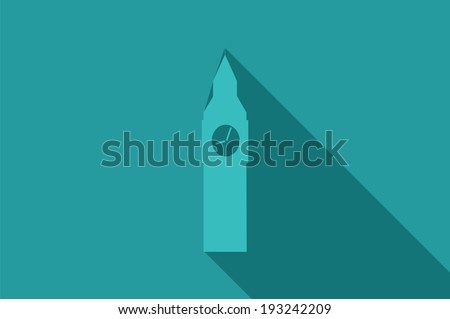 World landmark, Clock Tower, London, UK, Europe, vector illustration